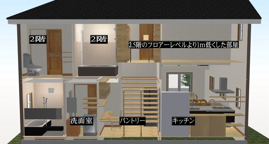 2.5階の家構造